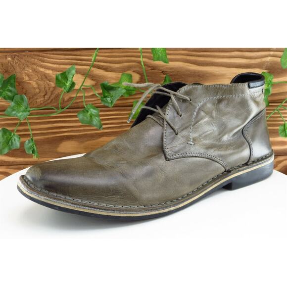 Steve‎ Madden Boots Sz 11.5 M Brown Round Toe Chukka Leather Men - Picture 1 of 10